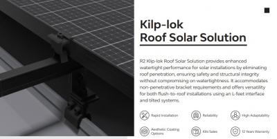 KLIP-LOK SOLAR PANEL MOUNTING KIT. NON-PENETRATIVE